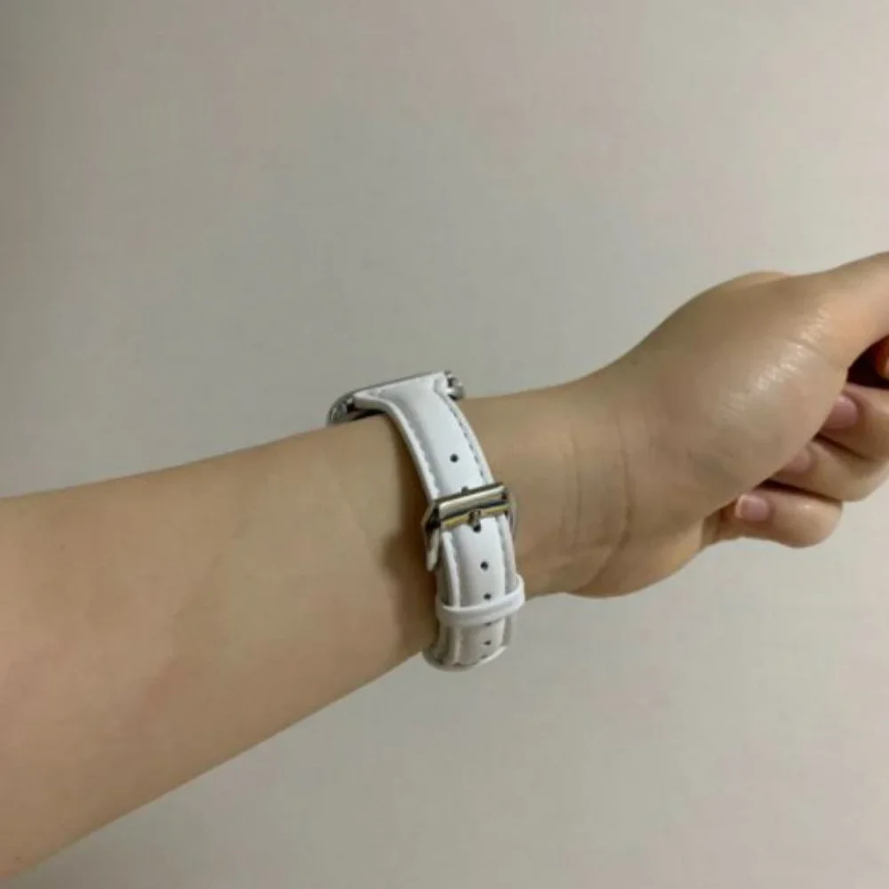 NEW[BAND] Slim White Strap Leather For Apple Watch - Picture 4 of 6